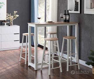 Tavolo bar alto con sgabelli
