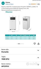 Condizionatore portatile 7000 btu