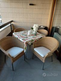 POLTRONCINE Cane-Line beige  naturale da terrazzo