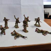 9 Soldatini Airfix British Commando dipinti 1/32 