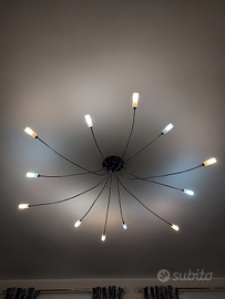 Lampadario in acciaio con 12 punti luce