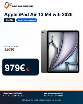 Apple iPad Air 13 M4 wifi 2026 256GB Nuovo