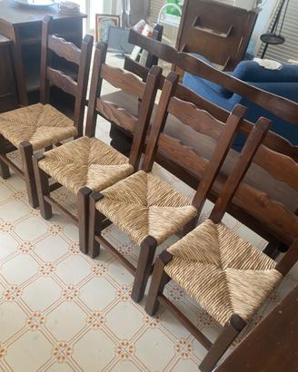 Tavolo con sedie e panca in legno massello