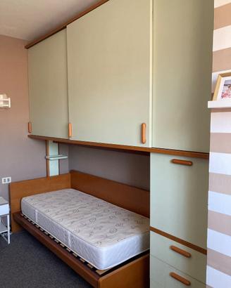 Armadio a ponte PROSERPIO con letto SINGOLO