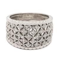 Anello fascia oro bianco e diamanti