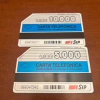 2 schede telefoniche SIP Lire 94/95 da collezione