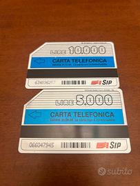 2 schede telefoniche SIP Lire 94/95 da collezione