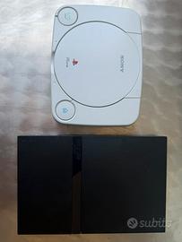 PlayStation 2 Slim SCPH-70004 + PS one SCHP-102.