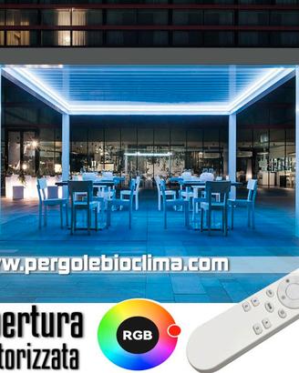 Pergola bioclimatica 3x4 motorizzata LED gazebo