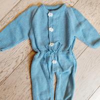 Tutina neonato fatta a mano in lana, pezzo unico