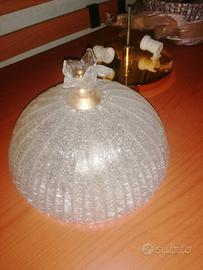 Plafoniera cupola in vetro e ottone