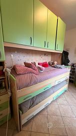 Cameretta a ponte, due letti e scrivania