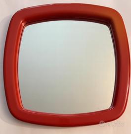 Specchio vintage Autofix rosso anni ’70 Space Age