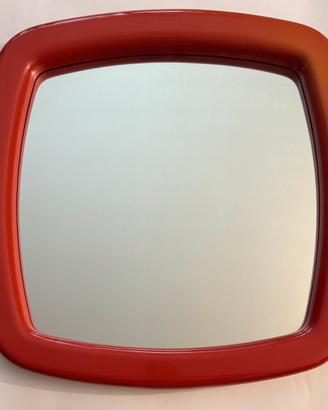 Specchio vintage Autofix rosso anni ’70 Space Age