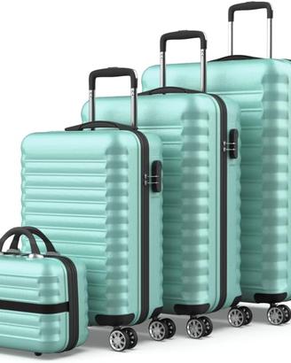 Set di Valigie 4pzs con 4 Ruote Doppie e Lucchetto