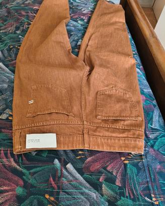 pantaloni  vicolo color ruggine vita alta