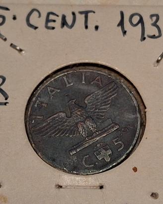monete 5 centesimi 1936