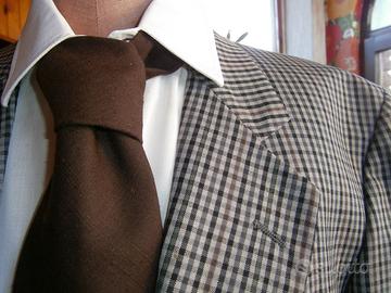 Cravatta MILORD London marrone di SHANTUG di SETA