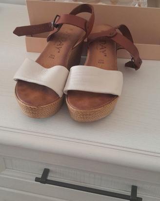 Scarpe donna pelle zeppa