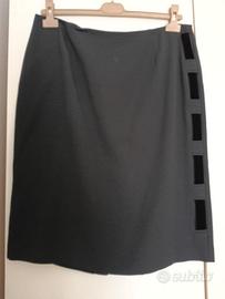 Gonna tubino Blumarine nera con inserti velluto