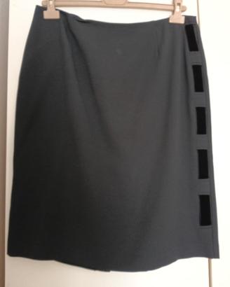 Gonna tubino Blumarine nera con inserti velluto