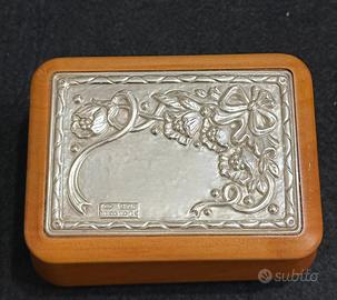 Portagioie in legno e argento