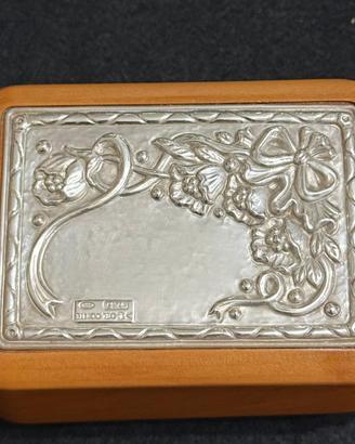 Portagioie in legno e argento