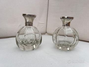 Boccette porta profumo cristallo e argento