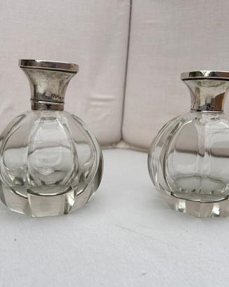 Boccette porta profumo cristallo e argento