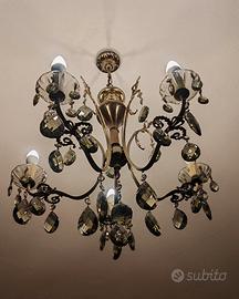 Lampadario con cristalli neri