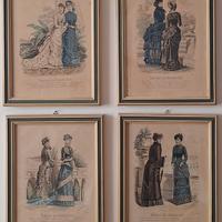 Stampe con dame francesi di fine 800