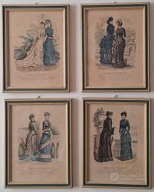 Stampe con dame francesi di fine 800