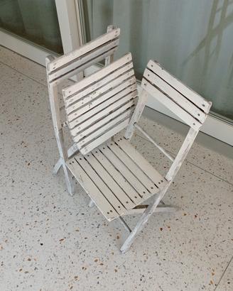 coppia sedie pieghevoli in legno