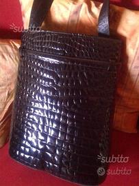 Borsa in pelle coccodrillo anni 70