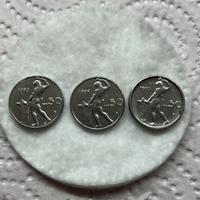 Set di 3 Micro monete  da 50 Lire Italiane Anni 19