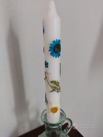 Candele decorate con fiori