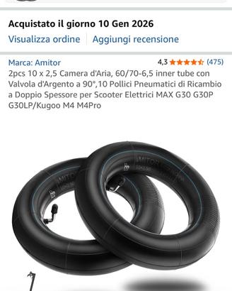 Camera d aria ruota monopattino