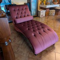 Chaise Longue Velluto Bordeaux