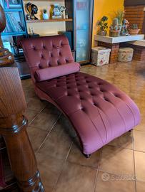 Chaise Longue Velluto Bordeaux