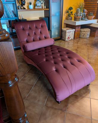 Chaise Longue Velluto Bordeaux