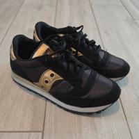 Saucony jazz nero e oro taglia 38.5 donna