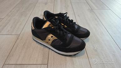 Saucony jazz nero e oro taglia 38.5 donna