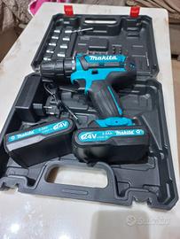 trapano avvitatore 24v doppia batteria caricatore 