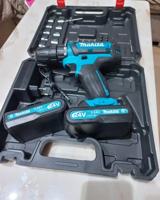 trapano avvitatore 24v doppia batteria caricatore 