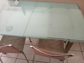 Tavolo Calligaris in vetro 4 posti allung.a 8