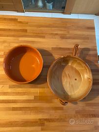 Pentole tegami in terracotta nuovi