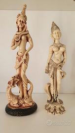 Lotto 3 statuine in resina vintage