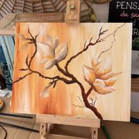 Magnolie contrasto  luce/ombre Olio su Tela