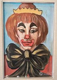 Quadro dipinto a olio "Pagliaccio" di Mussolini