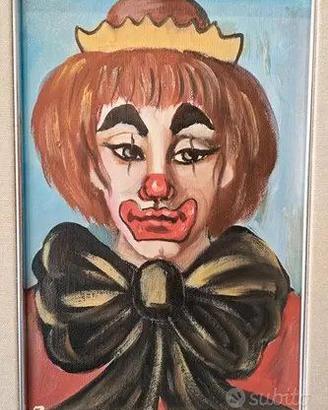 Quadro dipinto a olio "Pagliaccio" di Mussolini